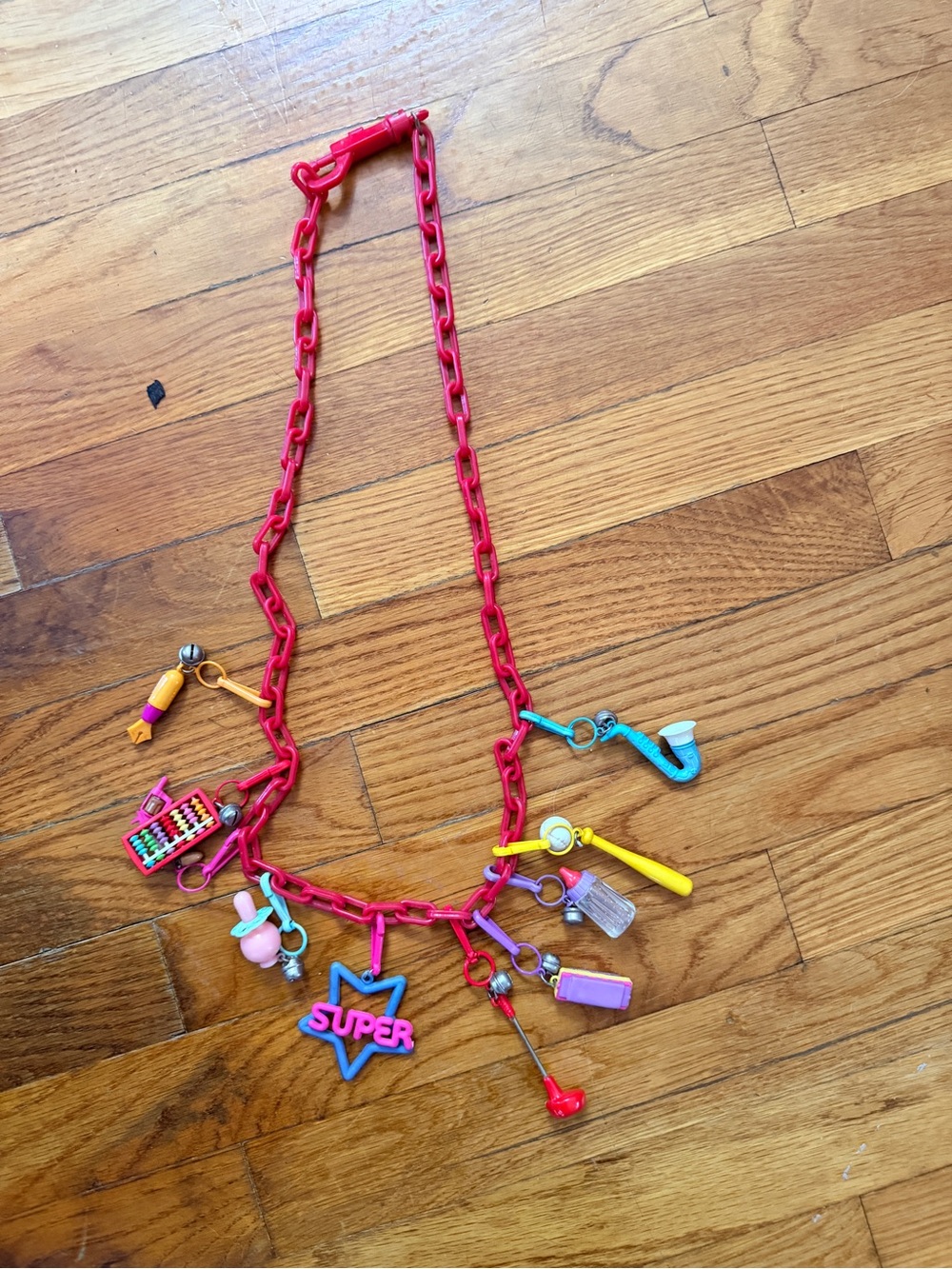 Vintage plastic bell Charm Necklace/belt